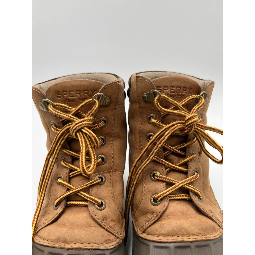 Sperry Avenue STS12126 Duck Boots Mens 10.5M Brown Leather Waterproof Lace Up